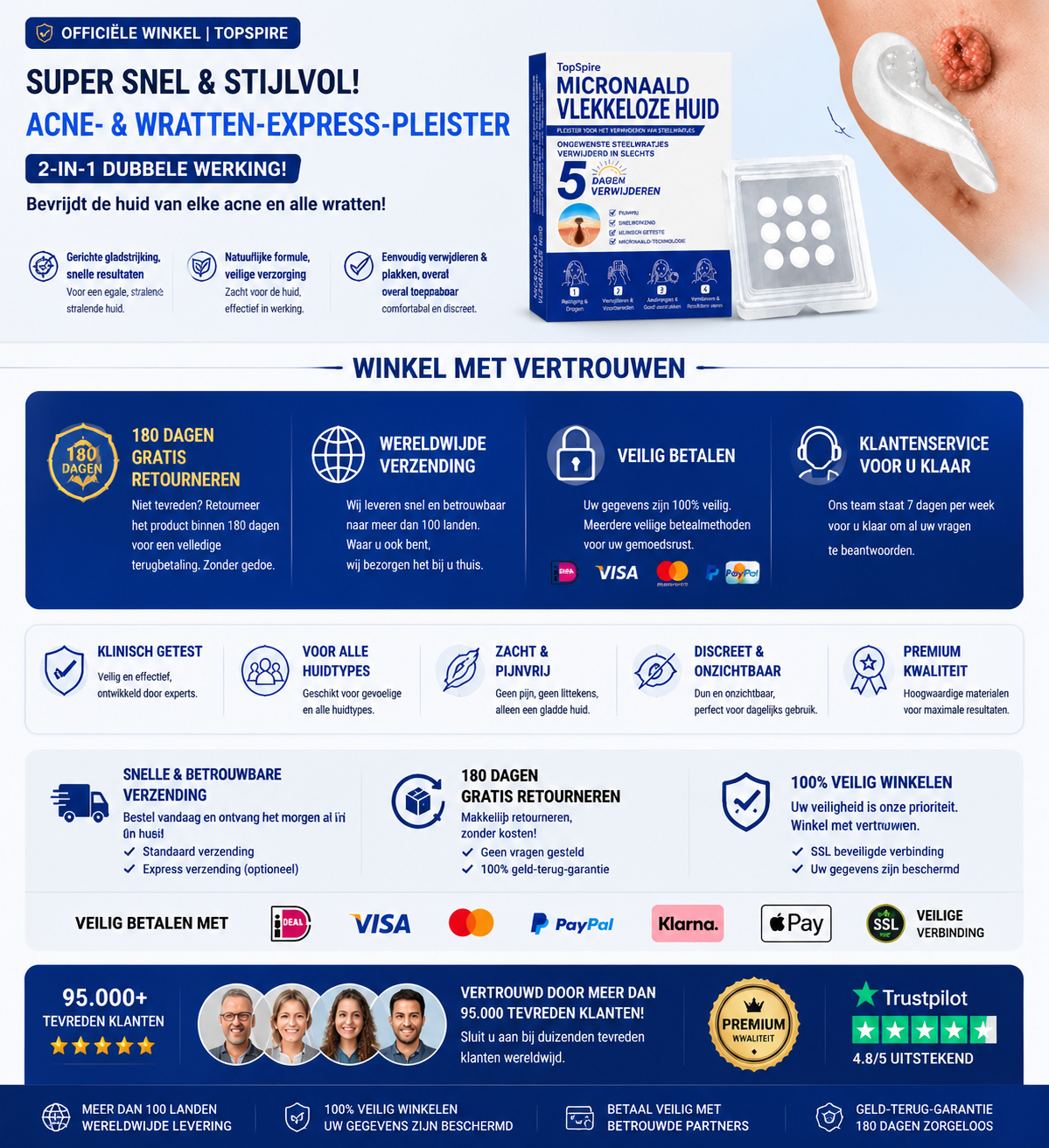 👩⚕️Officiële merkshop | 🔥 TopSpire® 2-in-1 Micro-naald & Hydrocolloïde Pleisters | Voor verheven moedervlekken, acne, platte wratten & huidaanhangsels