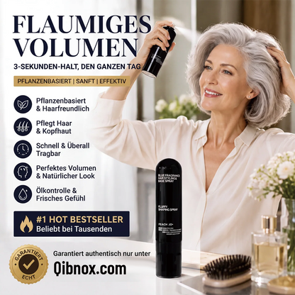 🔥 Volumen- & Fixierspray mit Pfirsichduft – Leichtes, schwungvolles Haar & langanhaltender Halt ✨