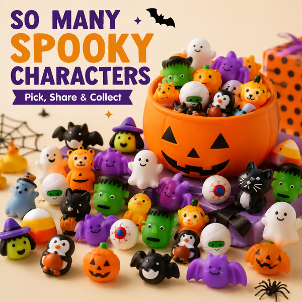 50PCS Halloween Mochi Squishy Toys