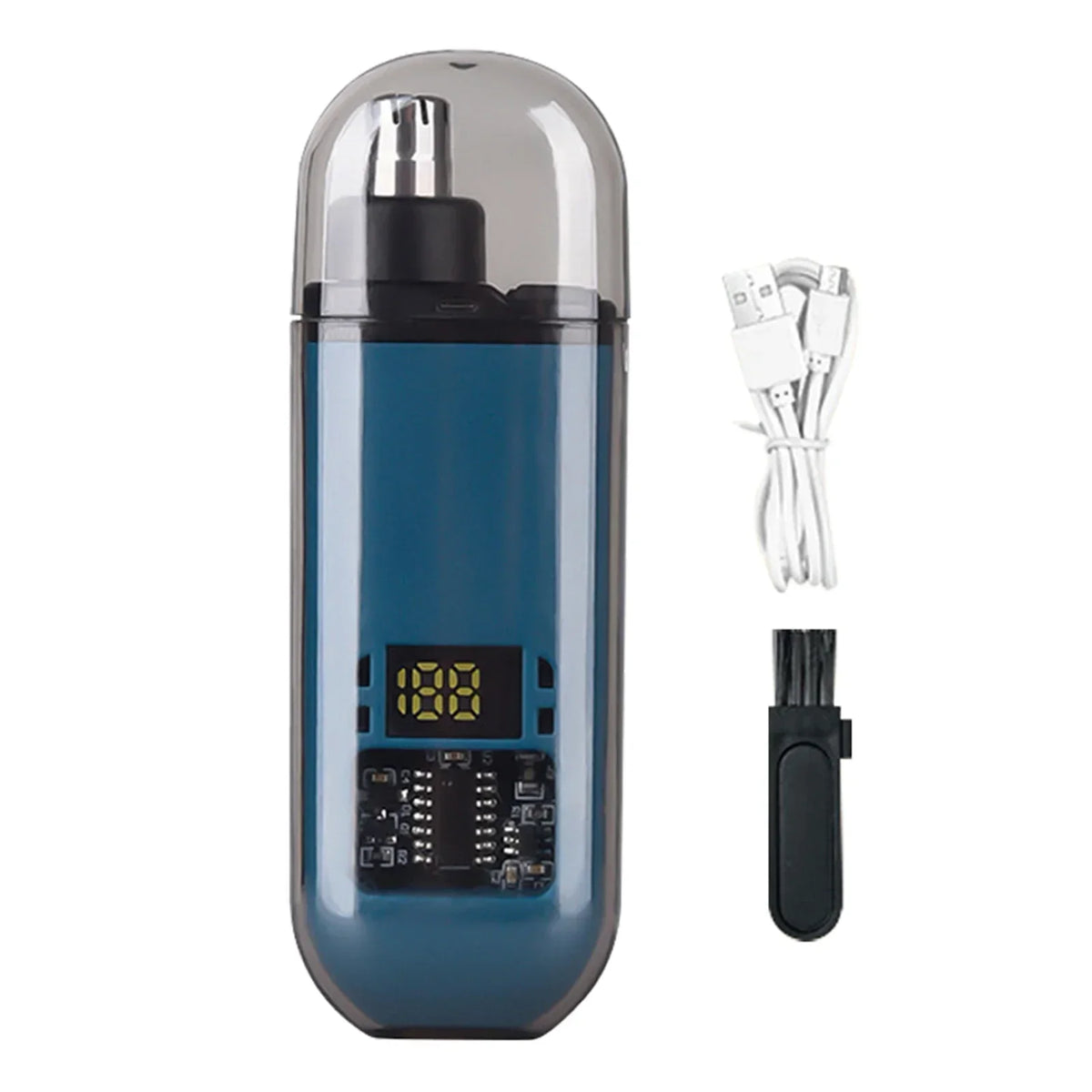 Portable Mini LED Display Nasal Hair Trimmer with Type-C Charging Versatile Compact Personal Grooming Tool