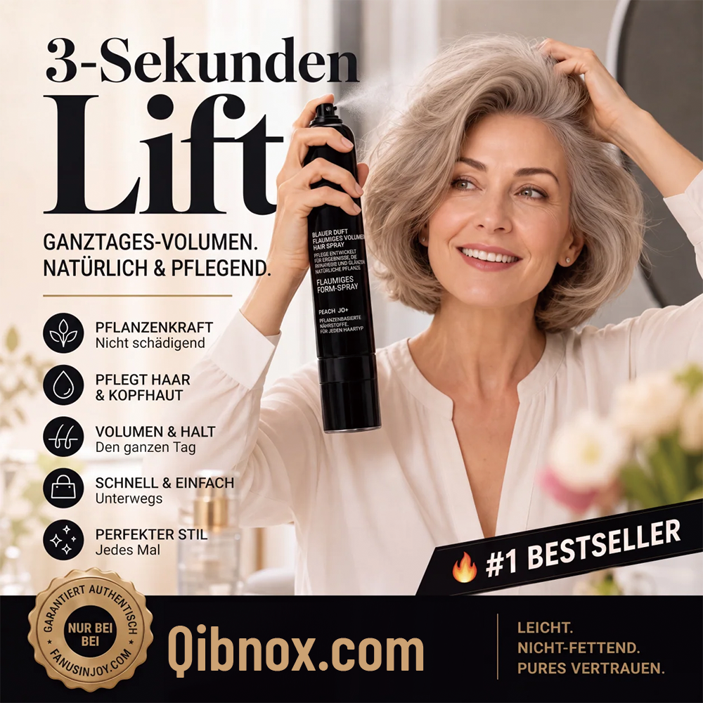 🔥 Volumen- & Fixierspray mit Pfirsichduft – Leichtes, schwungvolles Haar & langanhaltender Halt ✨