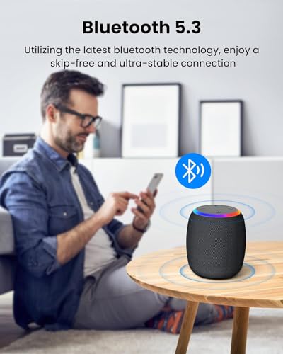 Bluetooth Speakers.Portable Wireless Speaker with 15W Stereo Sound. IPX6 Waterproof Speaker with LED Light. Bluetooth TWS. Portable Speaker for Shower Outdoor Party Beach Camping