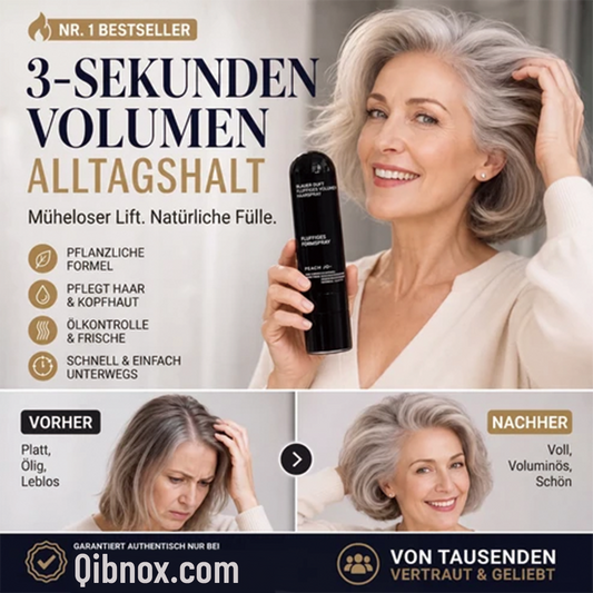 🔥 Volumen- & Fixierspray mit Pfirsichduft – Leichtes, schwungvolles Haar & langanhaltender Halt ✨