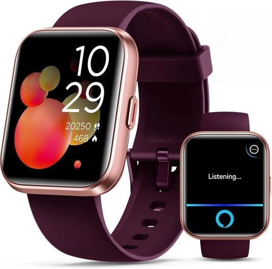 Women Smartwatch: 1.8" Alexa Built-in,Call Alerts, Heart Rate/Sleep Monitor,120 Sports Modes, Waterproof