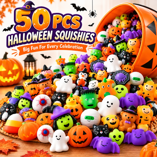 50PCS Halloween Mochi Squishy Toys