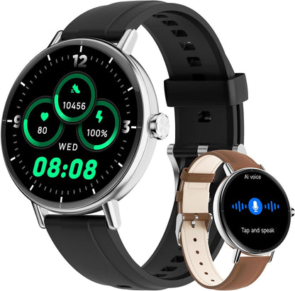 Women Smart Watch: 1.57" Call AnswerFitness Tracker with Heart Rate & SpO2,IP68, 2 Bands