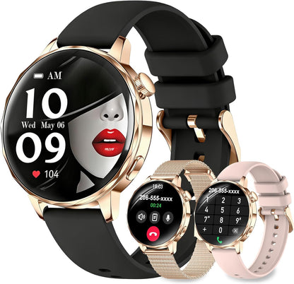 Women Smart Watch: 1.27" Call AnswerIP68 Fitness Tracker (Black)