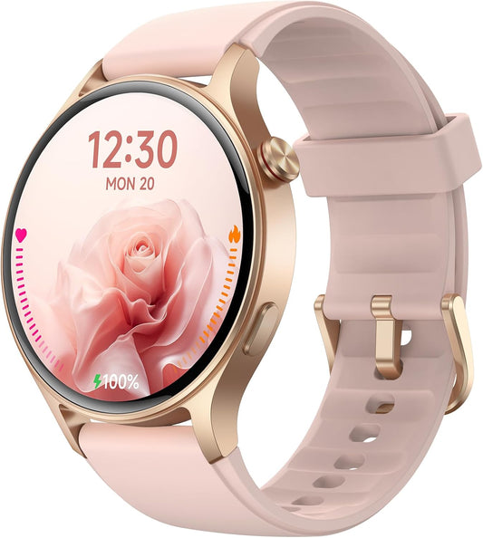 Women Smart Watch: 1.3" AMOLED CallAnswer, Heart Rate/SpO2, 3ATMWaterproof, Sleep Tracker