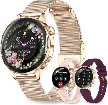 Women Smart Watch: 1.27" Call AnswerIP68 Fitness Tracker (Black)