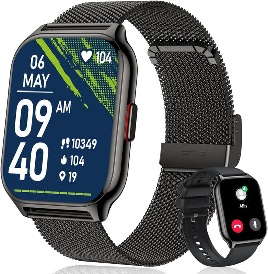 Smart Watch 45mm for WomenMen(Dial/Answer Calls), 2.0" FitnessTracker Watch with Heart Rate/BloodPressure/Blood Oxygen Monitor forAndroid iOS