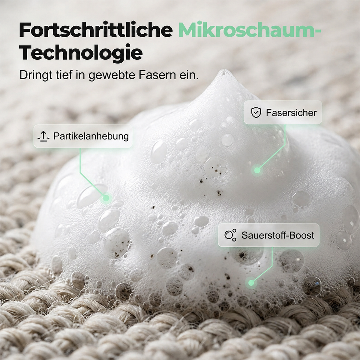 Wasserloser Textil-Reinigungsschaum – Entfernt Flecken schnell & gründlich