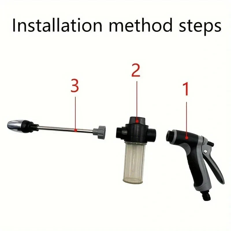 High Pressure Car Wash Water Gun Garden Water Pipe Nozzle, Multifunctional Watering Tool, Powerful Cleaning For Cars and Gardens