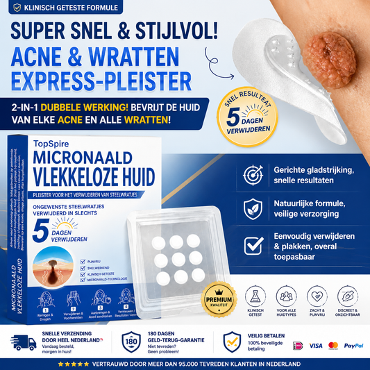 👩‍⚕️Officiële merkshop | 🔥 TopSpire® 2-in-1 Micro-naald & Hydrocolloïde Pleisters | Voor verheven moedervlekken, acne, platte wratten & huidaanhangsels