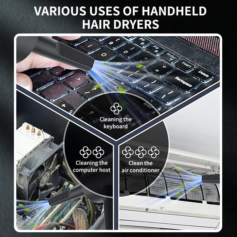 Portable Cordless Handheld Car Vacuum Cleaner Dual Use Blowing & Suction with Multi-Nozzles for Car Home Pet Office